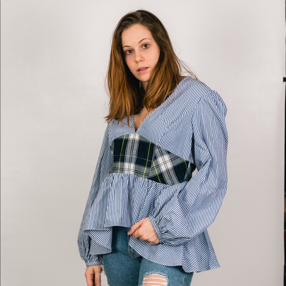 PETERSYN (REVOLVE) STRIPED PEASANT BLOUSE